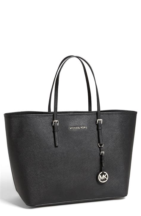 michael kors jet set travel lg ew tote black|michael kors packable tote.